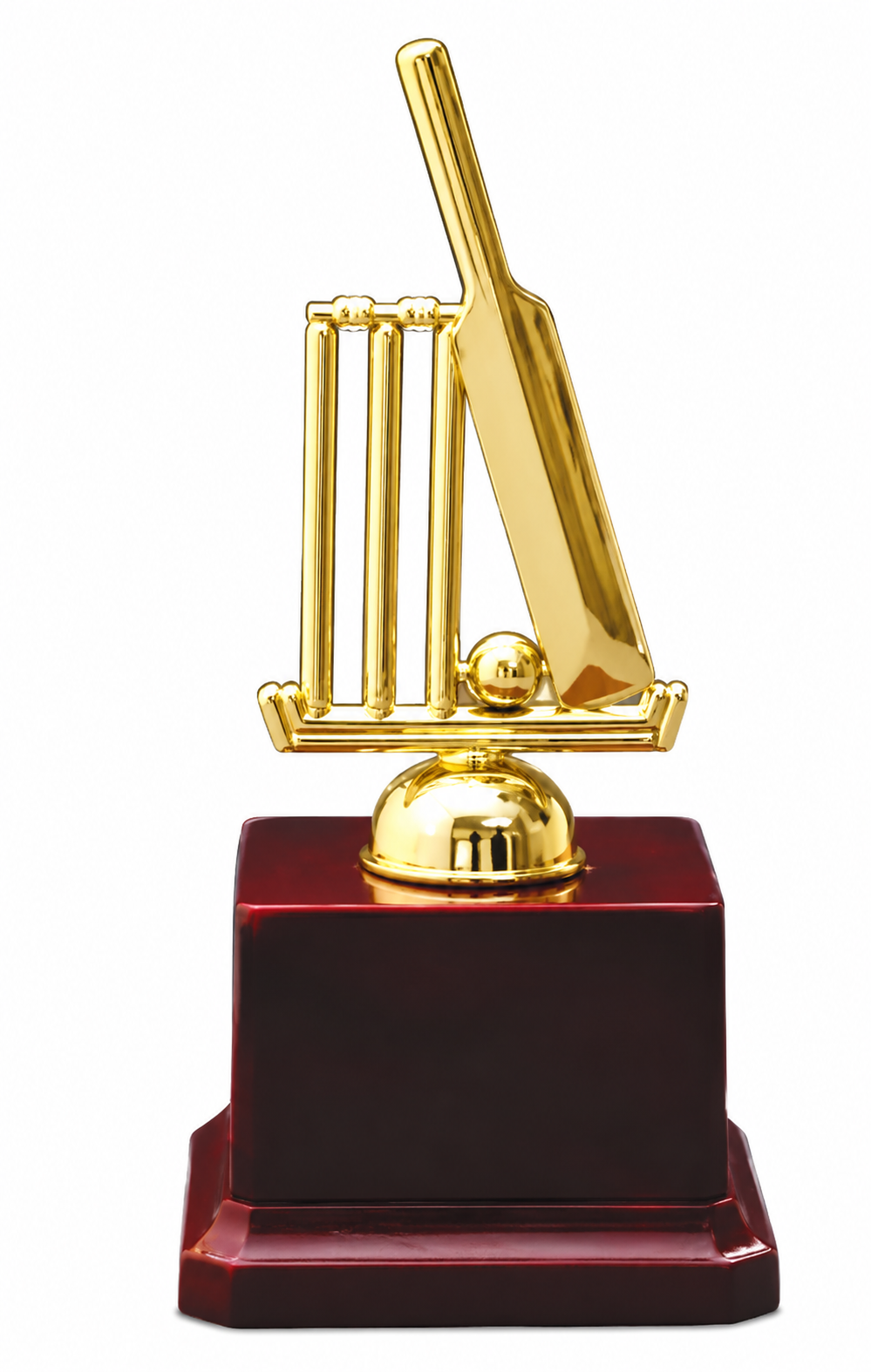 Gold Cricket Bat & Wicket Classic Trophy – Classic Cricket Award