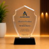 Shield Shape Clear Acrylic Trophy