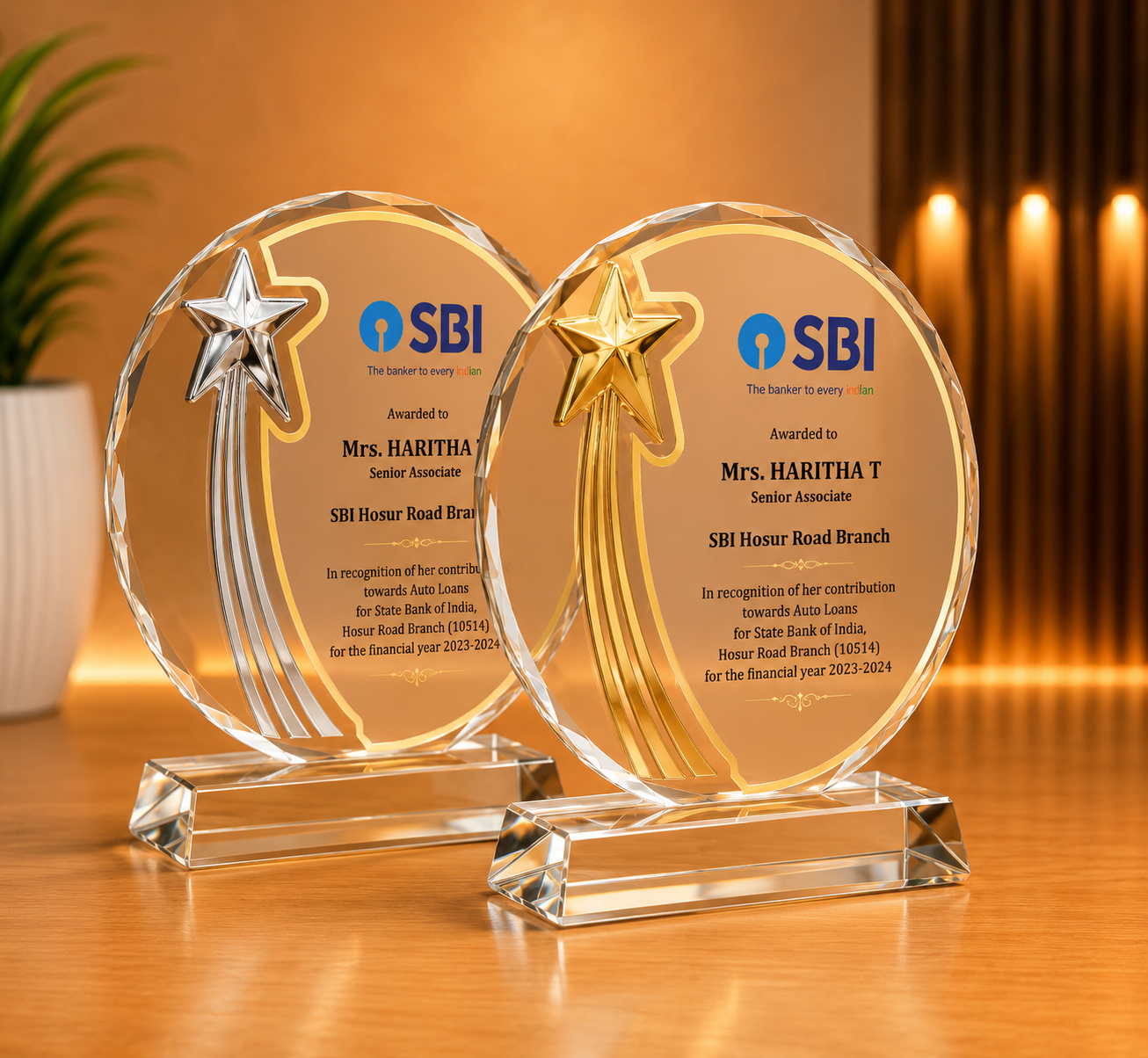 Premium Crystal Star Award Trophy