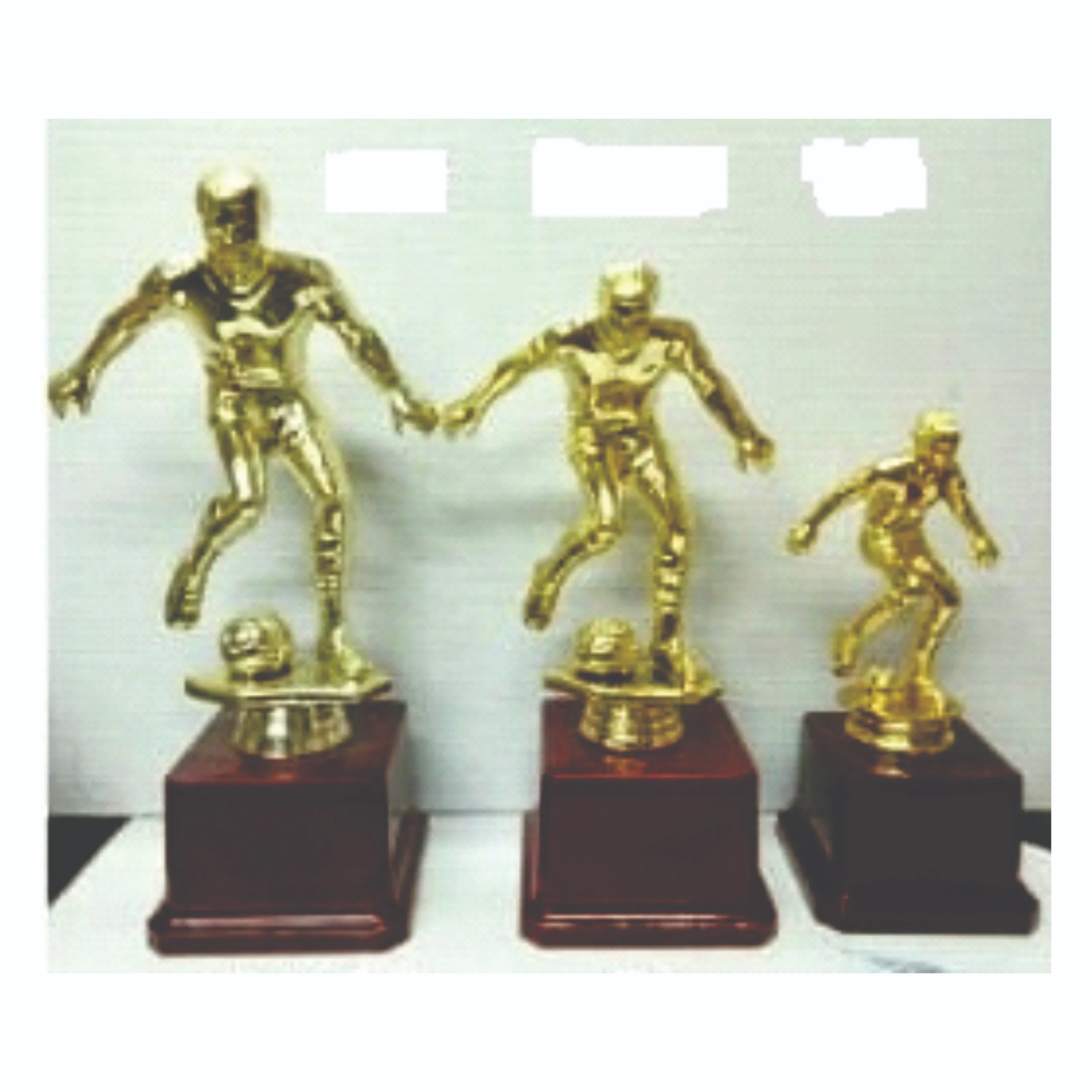 Gold Football Player Classic Trophy Set – 3 Sizes with Wooden Base