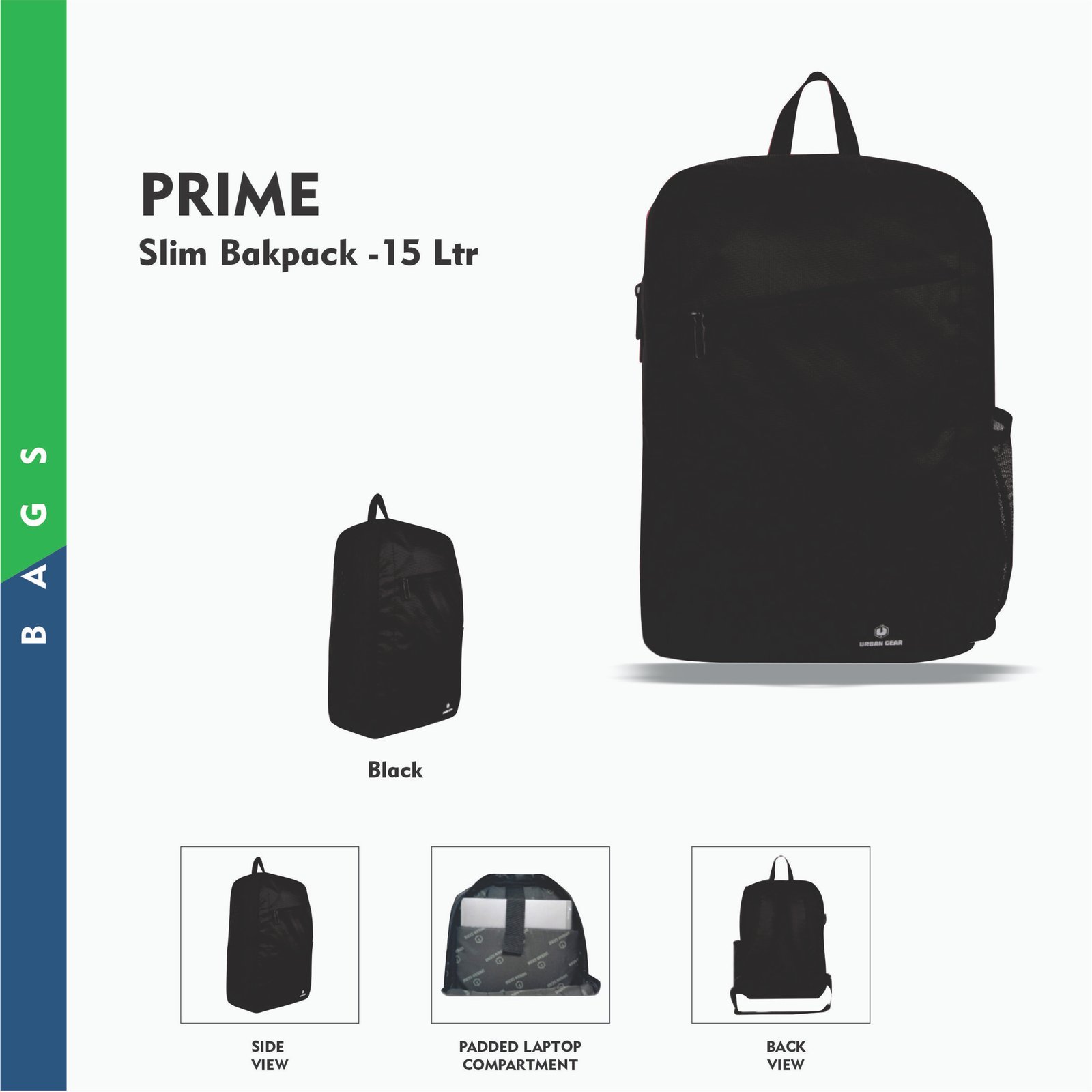 PRIME Slim Backpack – 15 Ltr