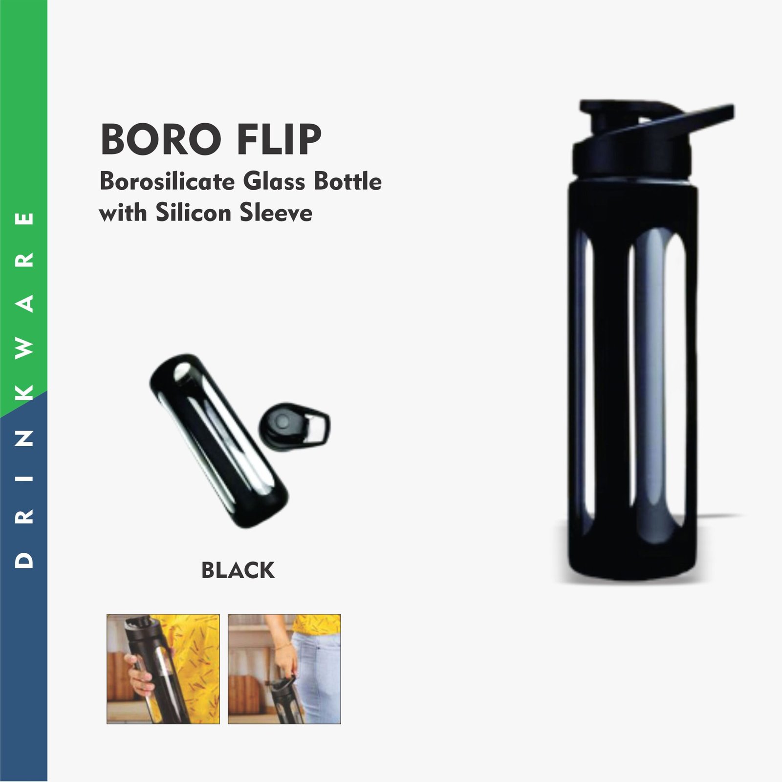 BORO FLIP - BOTTLE WITH SILICON SLEEVE